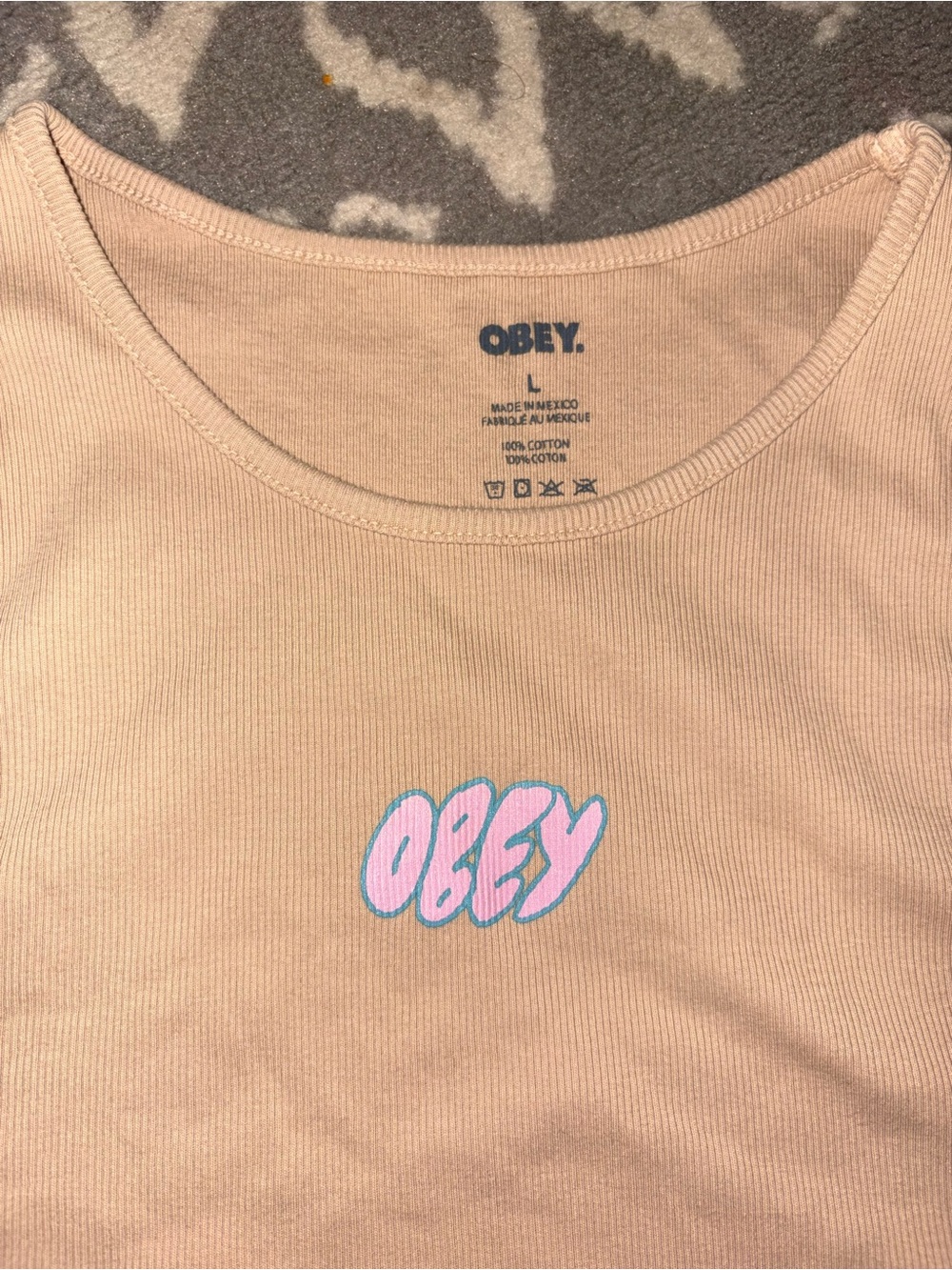 Obey Ribbed Crop Tank Top - Picture 2 of 4